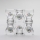 Set 6x liqueur glass clear - flower pattern no. 4