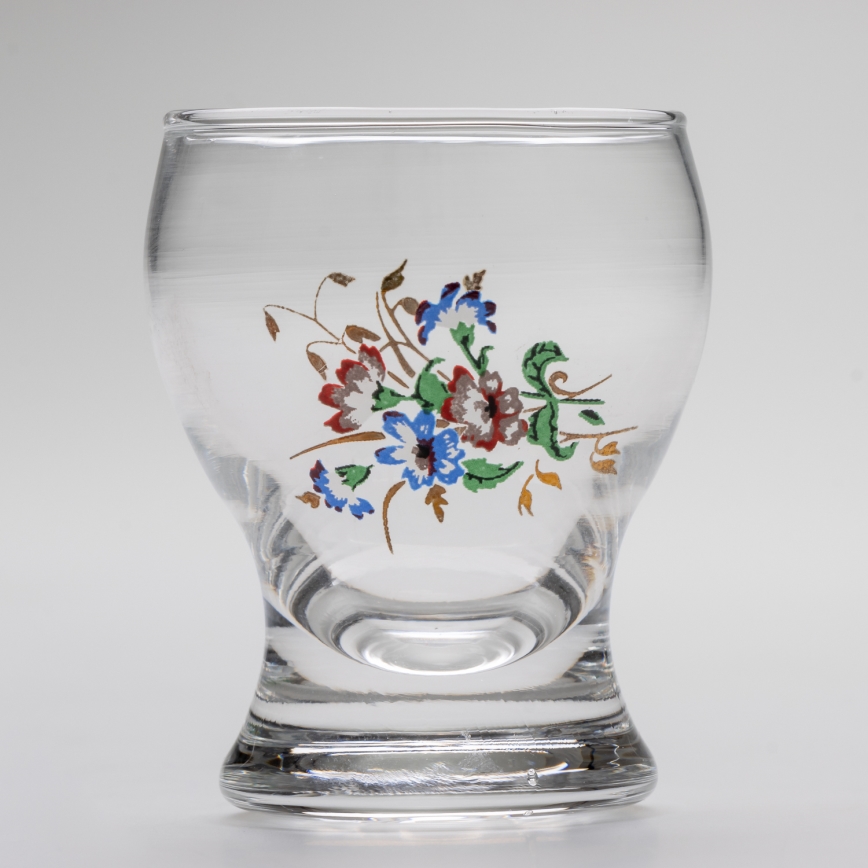 Set 6x liqueur glass clear - flower pattern no. 4