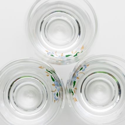 Set 6x liqueur glass clear - flower pattern no. 4