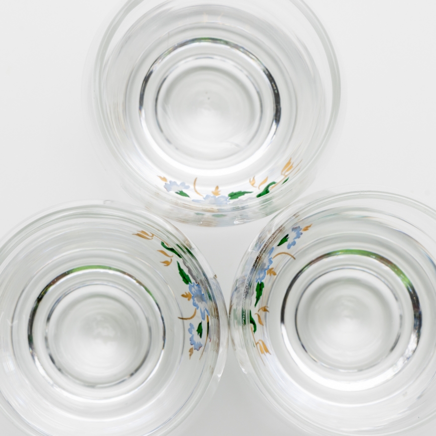 Set 6x liqueur glass clear - flower pattern no. 4