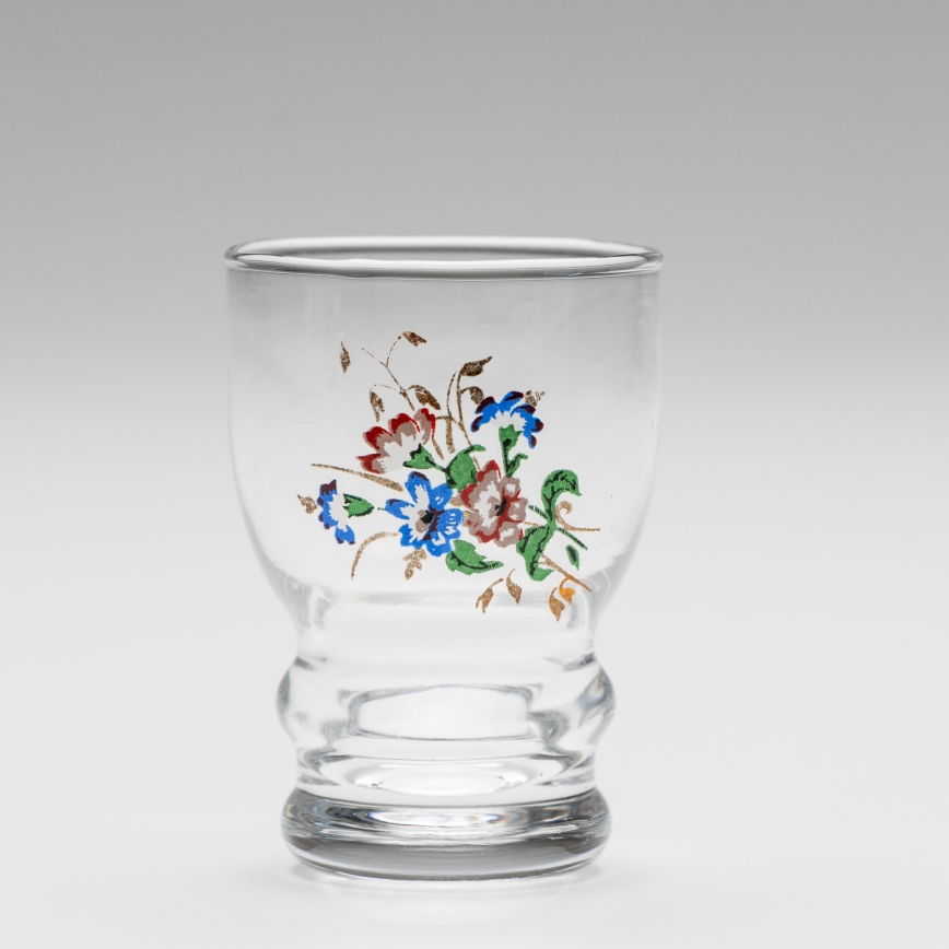 Set 6x liqueur glass clear - flower pattern no. 5