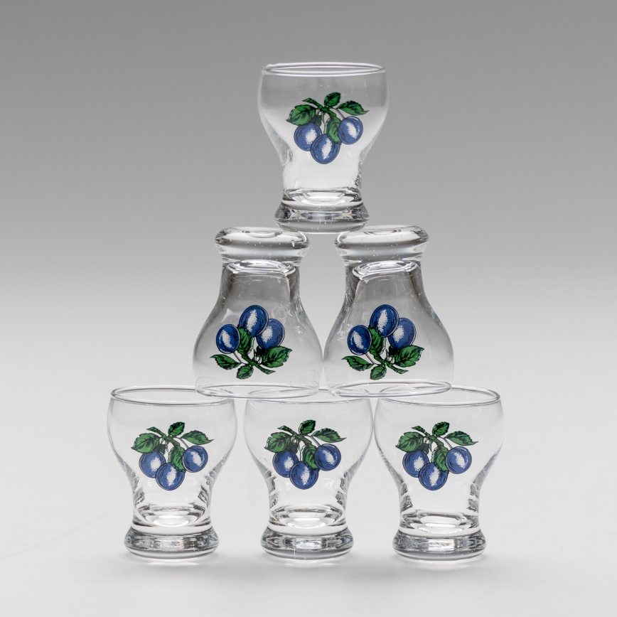Set 6x liqueur glass clear - plum