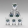 Set 6x liqueur glass clear - plum