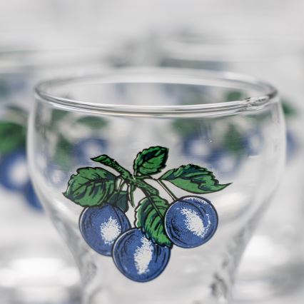 Set 6x liqueur glass clear - plum