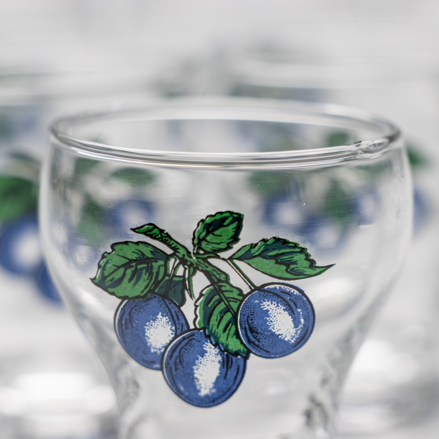 Set 6x liqueur glass clear - plum
