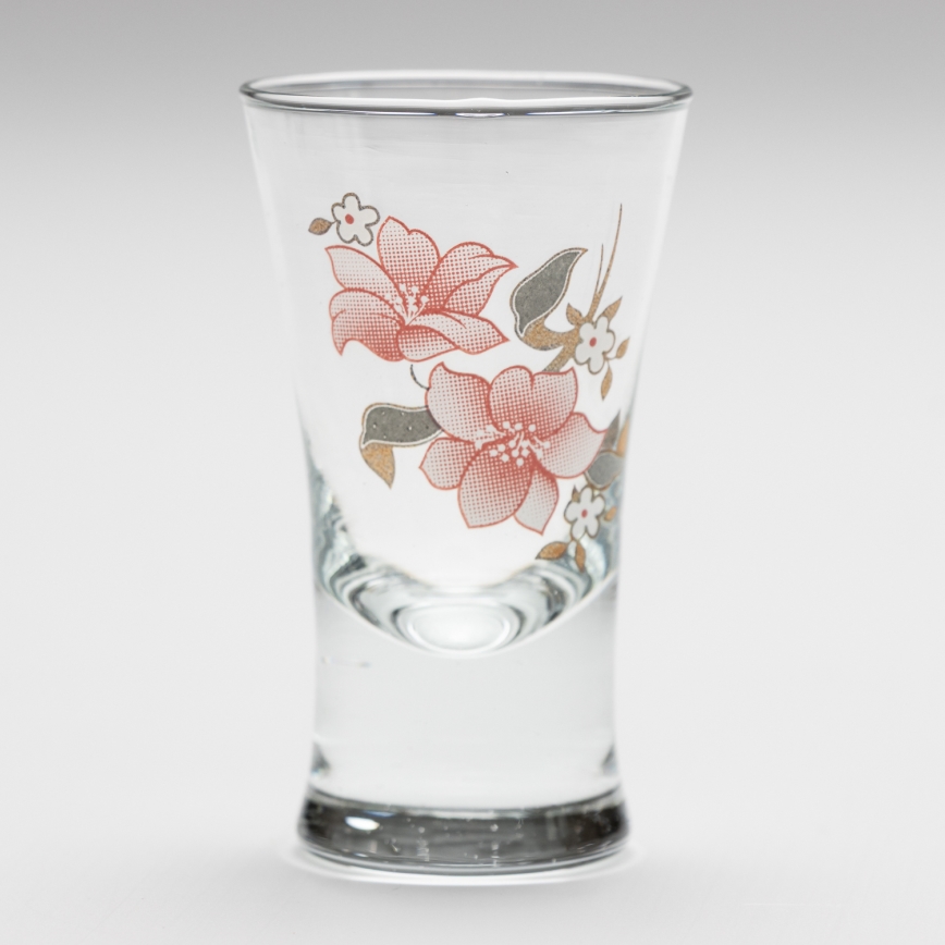 Set 6x liqueur glass with a bouquet motif no. 2
