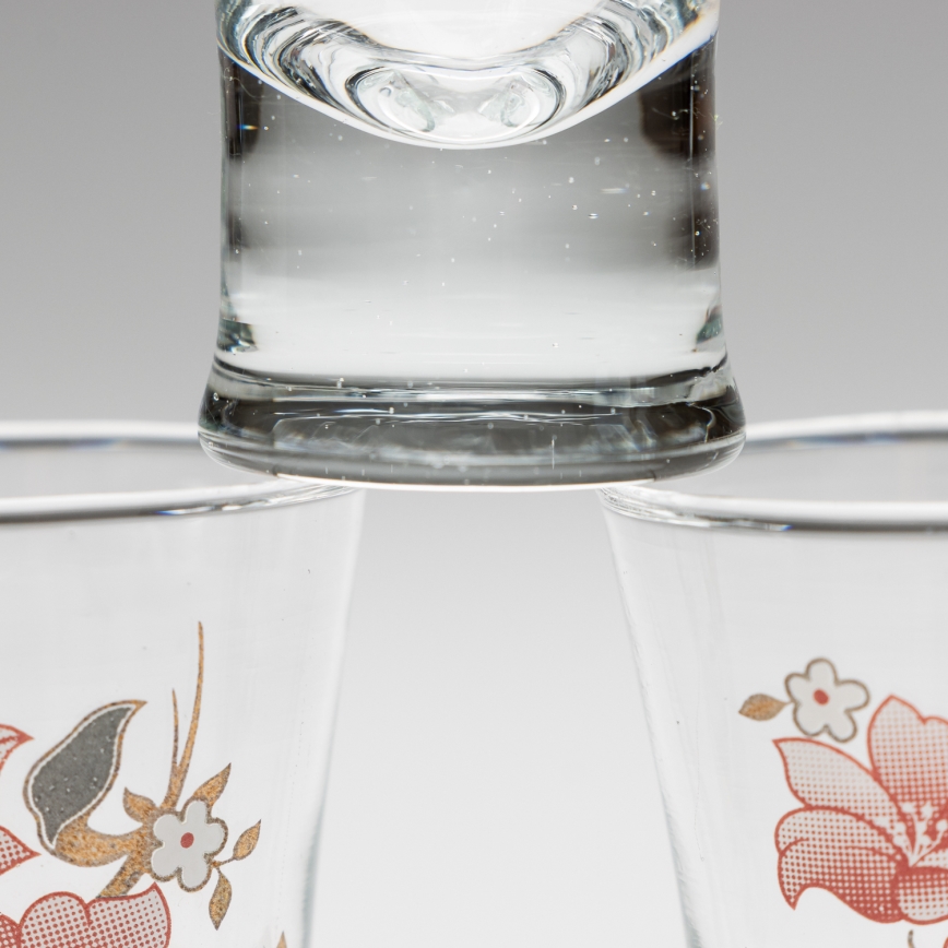 Set 6x liqueur glass with a bouquet motif no. 2