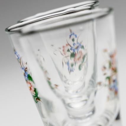 Set 6x liqueur glass with a bouquet motif no. 3