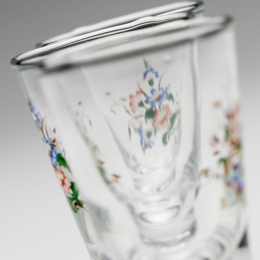 Set 6x liqueur glass with a bouquet motif no. 3