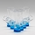 Set 6x liqueur glass with a handle blue
