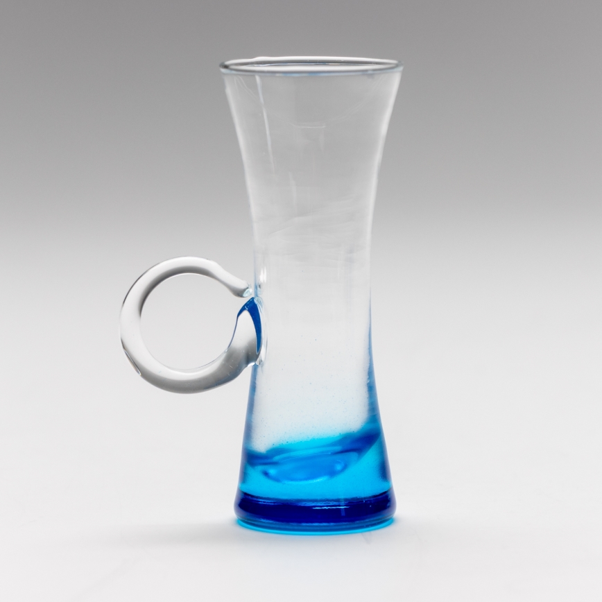 Set 6x liqueur glass with a handle blue