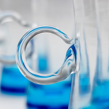 Set 6x liqueur glass with a handle blue