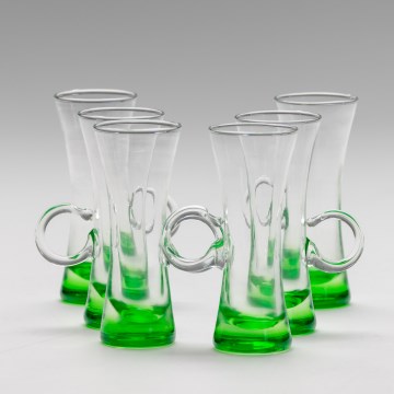 Set 6x liqueur glass with a handle green