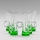 Set 6x liqueur glass with a handle green