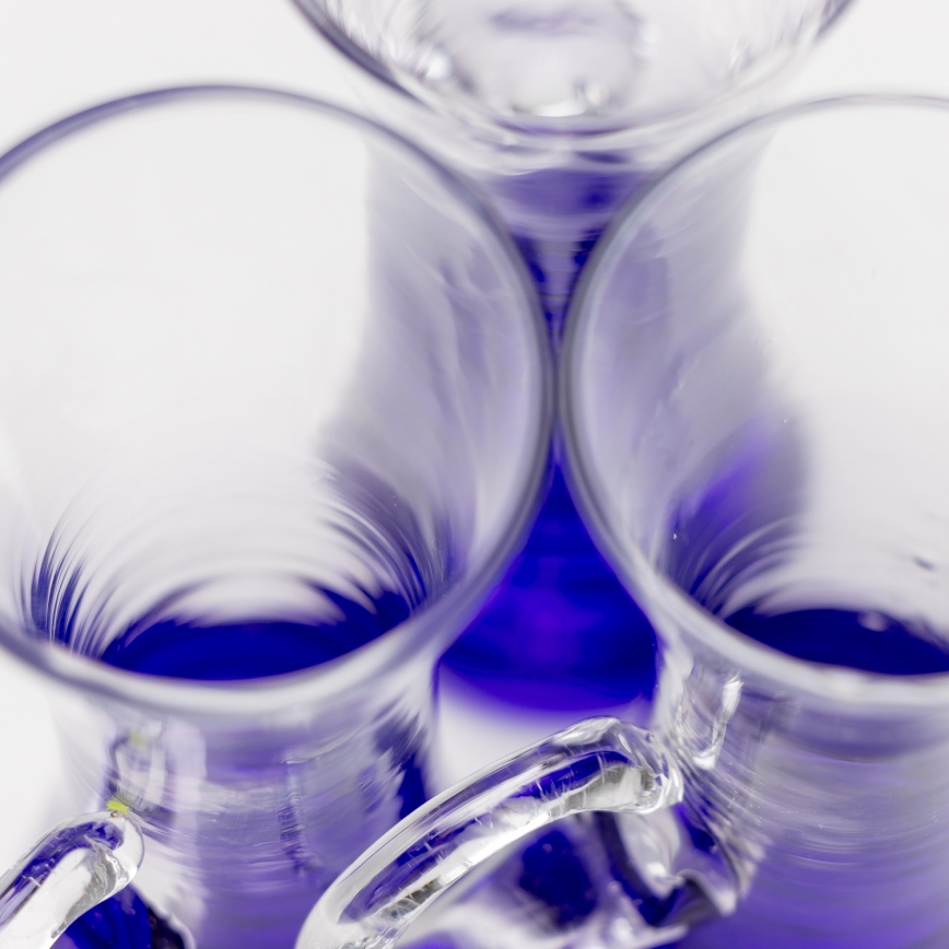 Set 6x liqueur glass with a handle purple