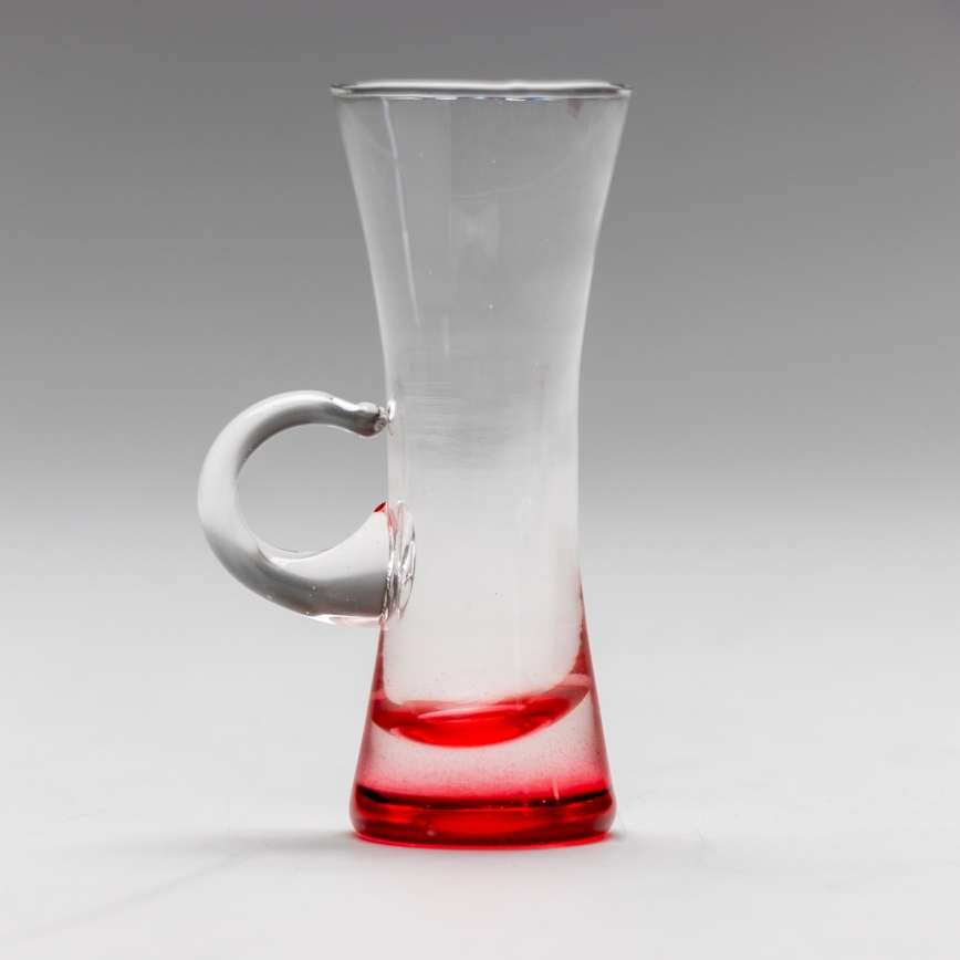 Set 6x liqueur glass with a handle red
