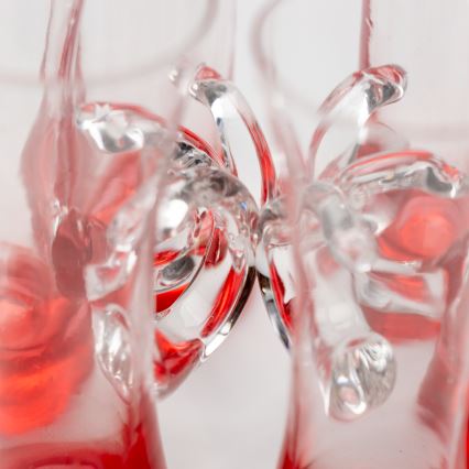 Set 6x liqueur glass with a handle red