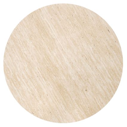 SET Coffee table NUGAT Ø 80 cm + 4x stool travertine/gray