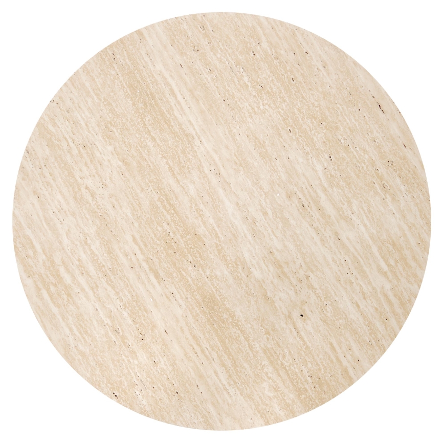 SET Coffee table NUGAT Ø 80 cm + 4x stool travertine/gray
