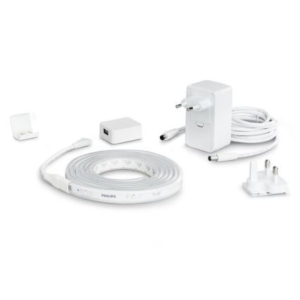 SET - LED RGBW Dimmable strip Philips Hue WHITE AND COLOR AMBIANCE 2m LED/20W/230V + strip 1m LED/11W/12V