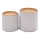 Set of 2 AVIKO stools, Ø 38/45 cm, grey/beige