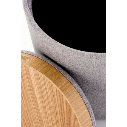 Set of 2 AVIKO stools, Ø 38/45 cm, grey/beige