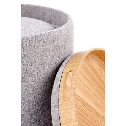 Set of 2 AVIKO stools, Ø 38/45 cm, grey/beige