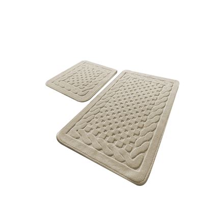 Set of 2 BAMBI Bath Mats 60/100 cm beige