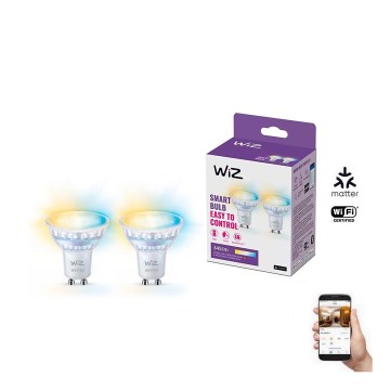 Set of 2 dimmable LED bulbs with motion sensor PAR16 GU10/4,7W/230V 2700-6500K CRI 90 Wi-Fi - WiZ