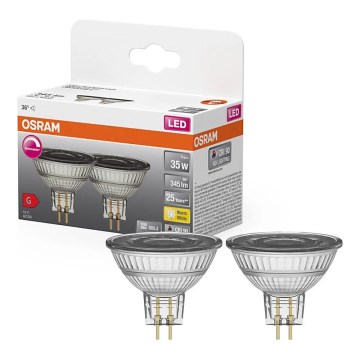 Set of 2 Dimmable LED MR16 GU5.3 Spotlight Bulbs 5W/12V 2700K 36° Beam CRI 90 - Osram