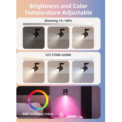 Set of 2 RGBW Dimmable LED Bulbs MESH GU10/6.5W/230V 2700–6500K Wi‑Fi - Aigostar