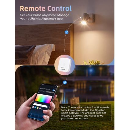 Set of 2 RGBW Dimmable LED Bulbs MESH GU10/6.5W/230V 2700–6500K Wi‑Fi - Aigostar