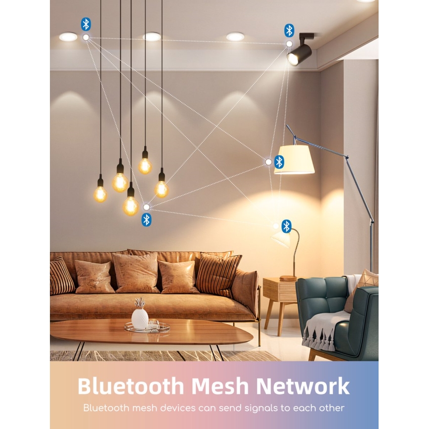 Set of 2 RGBW Dimmable LED Bulbs MESH GU10/6.5W/230V 2700–6500K Wi‑Fi - Aigostar