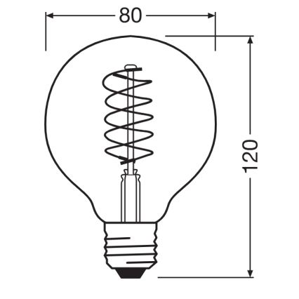 Set of 2 dimmable LED Vintage Filament bulbs, E27 / 7.8W / 230V / 1800K - Osram