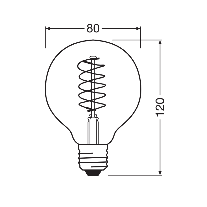 Set of 2 dimmable LED Vintage Filament bulbs, E27 / 7.8W / 230V / 1800K - Osram