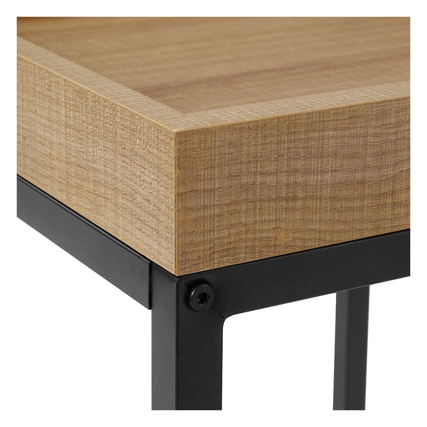 Set of 2 ELDUR Brown/Black Side Tables