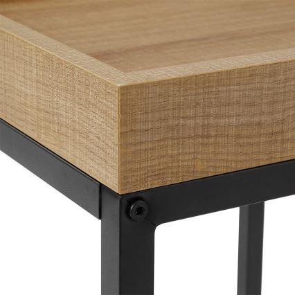 Set of 2 ELDUR side tables, brown/black