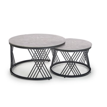 Set of 2 ELEGRA Coffee Tables, Grey