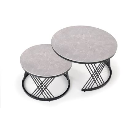 Set of 2 ELEGRA Coffee Tables, Grey