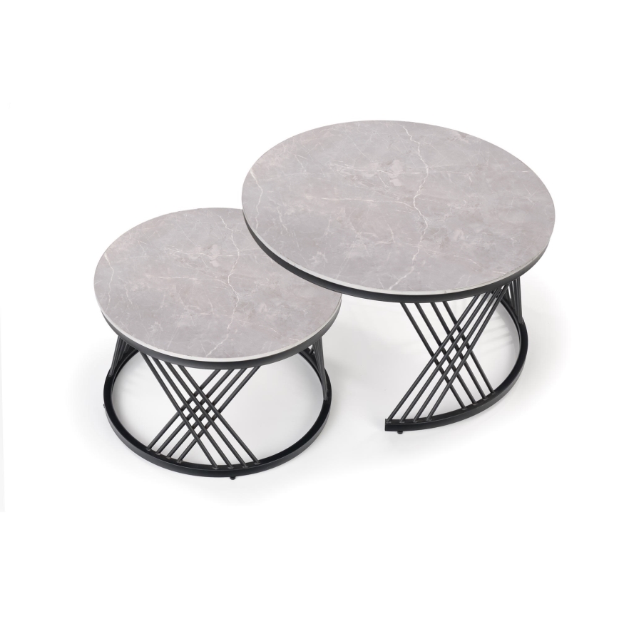Set of 2 ELEGRA Coffee Tables, Grey