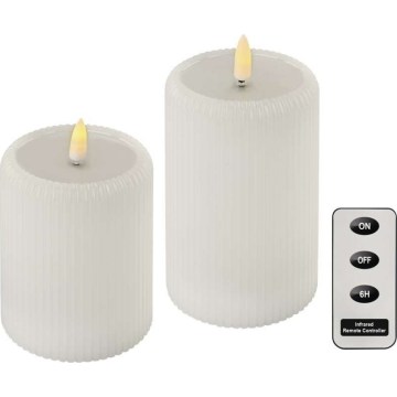 Set of 2 LED candles LED/4xAA + remote control