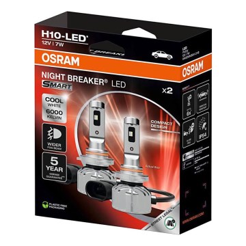 Set of 2 LED car bulbs NIGHT BREAKER SMART H10 PY20d/7W/12V 6000K - Osram