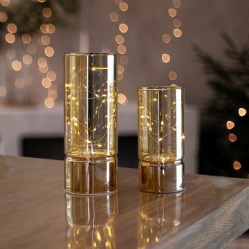 Set of 2 LED Christmas lights 20xLED+10xLED/2xAA+3xAA warm white