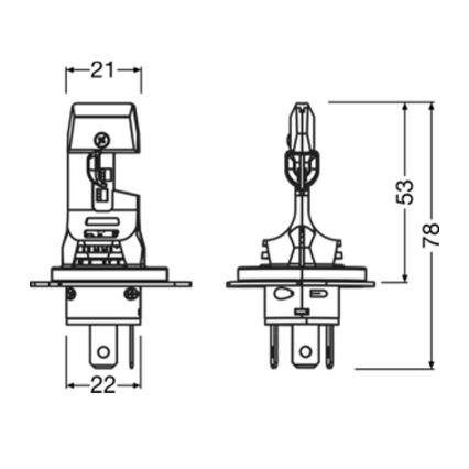 Set of 2 LED Headlight Bulbs NIGHT BREAKER SPEED H4 P43T/14W/12V 6000K - Osram
