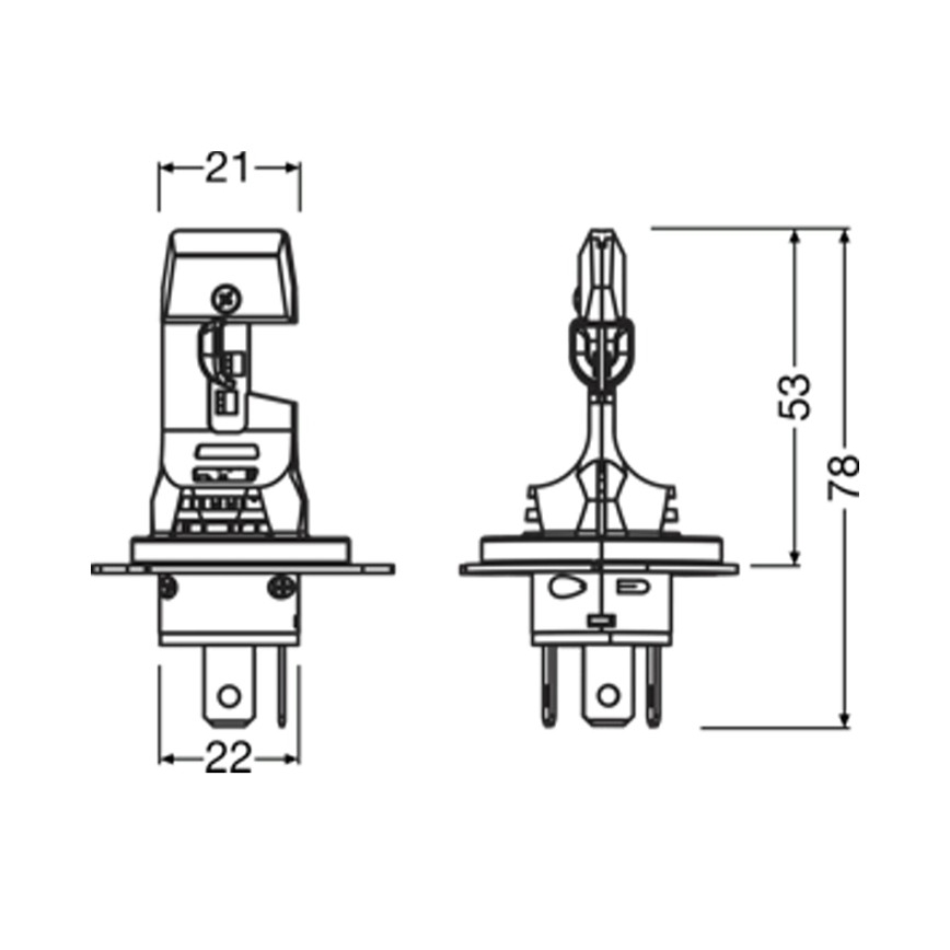 Set of 2 LED Headlight Bulbs NIGHT BREAKER SPEED H4 P43T/14W/12V 6000K - Osram