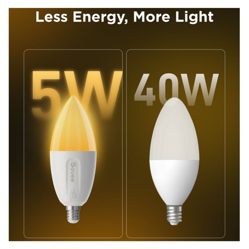 Set of 2 LED RGBWW Dimmable Bulbs MATTER E14/5W/230V 2700-6500K Wi-Fi - Govee