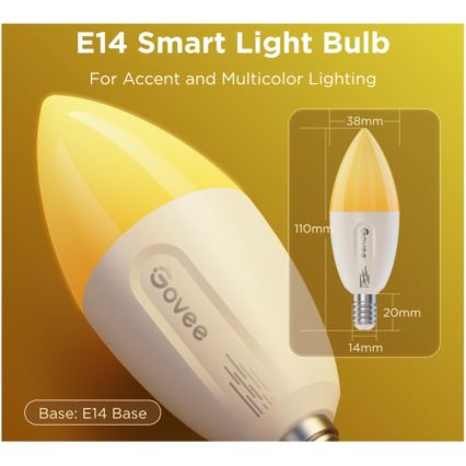 Set of 2 LED RGBWW Dimmable Bulbs MATTER E14/5W/230V 2700-6500K Wi-Fi - Govee