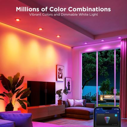 Set of 2 Dimmable LED RGBWW GU10 Bulbs MATTER 4,8W/230V 2700-6500K Wi-Fi - Govee