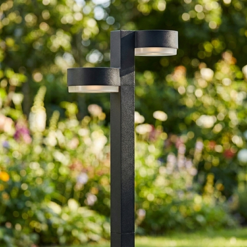 Set of 2 LED solar lamps – 2xLED/1W/3.7V, 1200 mAh, 55 cm, IP65, black