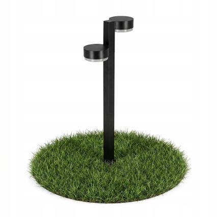 Set of 2 LED solar lamps – 2xLED/1W/3.7V, 1200 mAh, 55 cm, IP65, black
